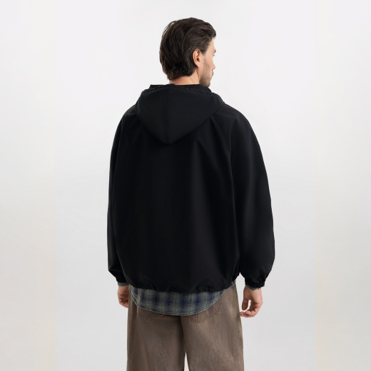 Изображение №7 | Ветровка (анорак) оверсайз унисекс Риссман (Rissman), черная, размер XS/S