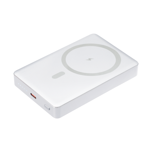 Изображение №1 | Внешний аккумулятор Атлантис Плюс PD (Atlantis PD Plus) 10000mAh с функцией беспроводной зарядки 15W, серебряный