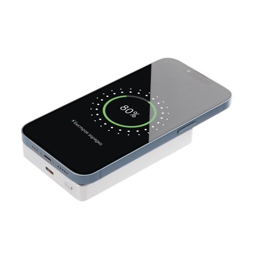 Изображение №8 | Внешний аккумулятор Атлантис Плюс PD (Atlantis PD Plus) 10000mAh с функцией беспроводной зарядки 15W, серебряный