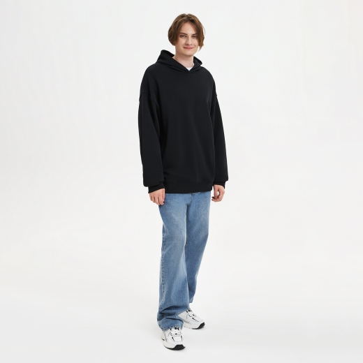 Изображение №2 | Худи оверсайз унисекс Фьюжн (Fusion), черный, размер XS/S