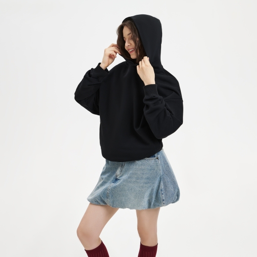 Изображение №7 | Худи оверсайз унисекс Фьюжн (Fusion), черный, размер XS/S