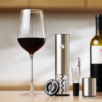 Изображение №8 | Набор для вина с электрическим штопором Винтаро (Vintaro), серебряный