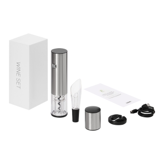 Изображение №9 | Набор для вина с электрическим штопором Винтаро (Vintaro), серебряный