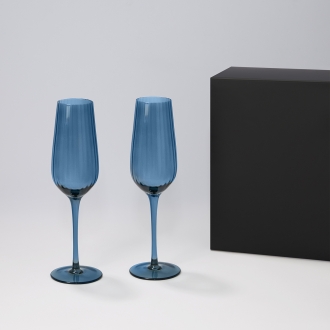 Изображение №1 | Подарочный набор 2 бокала для шампанского Тоскана (Toscana) в черной коробке