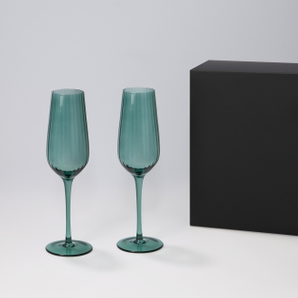 Изображение №1 | Подарочный набор 2 бокала для шампанского Капри (Capri) в черной коробке