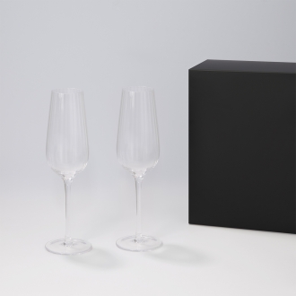 Изображение №1 | Подарочный набор 2 бокала для шампанского Бланш (Blanche) в черной коробке