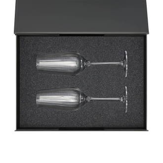 Изображение №2 | Подарочный набор 2 бокала для шампанского Бланш (Blanche) в черной коробке