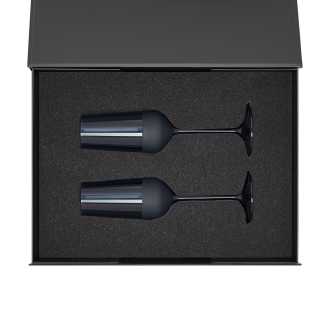 Изображение №2 | Подарочный набор 2 бокала для шампанского Сапфир (Sapphire) в черной коробке