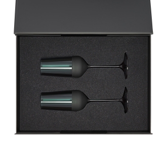 Изображение №2 | Подарочный набор 2 бокала для шампанского Эмеральд (Emerald) в черной коробке