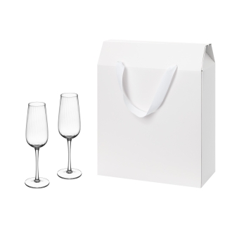 Изображение №1 | Подарочный набор 2 бокала для шампанского Бланш (Blanche) в большом подарочном пакете