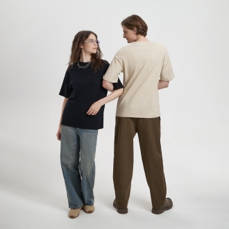 Изображение №11 | Футболка унисекс премиум Аура (Aura), 100% хлопок 200гр. бежевый, размер XS/S