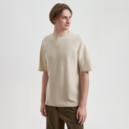 Изображение №1 | Футболка унисекс премиум Аура (Aura), 100% хлопок 200гр. бежевый, размер XS/S