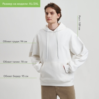 Изображение №5 | Худи релакс унисекс Адвенче (Adventure), белый, размер XS/S