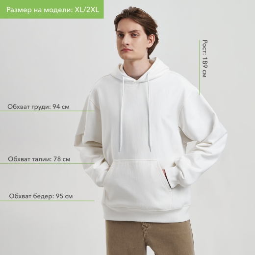 Изображение №5 | Худи релакс унисекс Адвенче (Adventure), белый, размер XS/S