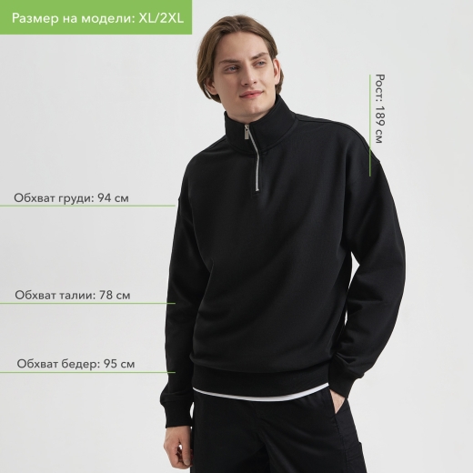 Изображение №5 | Толстовка на молнии унисекс Флоу (Flow), черная, размер XS/S