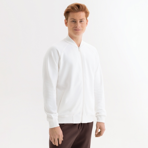 Изображение №1 | Толстовка на молнии, унисекс Торрес (Torres) белая, размер M