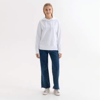 Изображение №4 | Худи с капюшоном, унисекс Алекс (Alex) белый, размер S