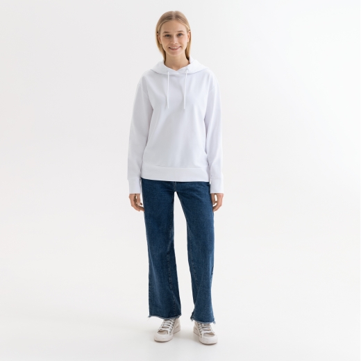 Изображение №4 | Худи с капюшоном, унисекс Алекс (Alex) белый, размер S