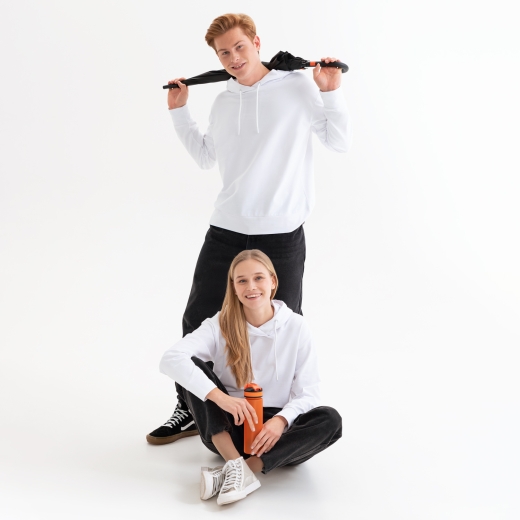 Изображение №9 | Худи с капюшоном, унисекс Алекс (Alex) белый, размер S