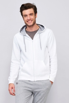 Изображение №4 | Толстовка мужская на молнии Soul Men 290 с контрастным капюшоном, белый, размер S