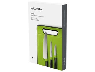 Изображение №2 | Набор из 3 ножей с пластиковой разделочной доской «OLIVIA» (черный, зеленый)