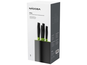 Изображение №2 | Набор из 4 кухонных ножей в универсальном блоке «OLIVIA» (черный, зеленый)