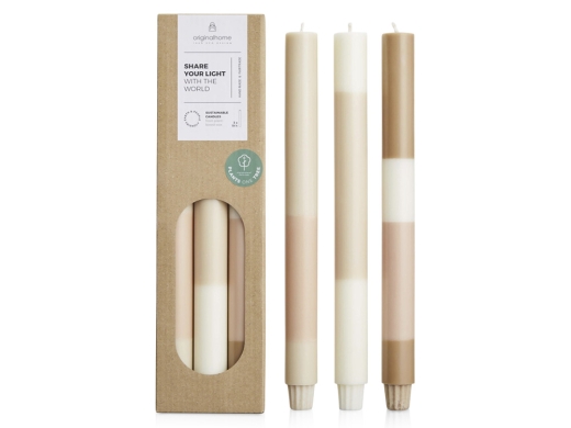 Изображение №1 | Набор свечей из растительного воска, 3 шт (белый)