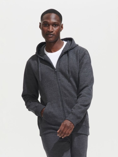 Изображение №4 | Толстовка мужская на молнии с капюшоном Seven Men 290, серый меланж, размер S