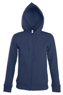 Изображение №1 | Толстовка женская на молнии с капюшоном Seven Women, темно-синяя, размер M