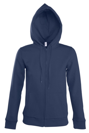 Изображение №1 | Толстовка женская на молнии с капюшоном Seven Women, темно-синяя, размер M