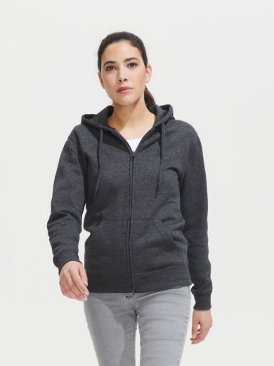 Изображение №4 | Толстовка женская на молнии с капюшоном Seven Women, темно-синяя, размер M