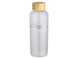 Изображение №1 | Стеклянная бутылка с бамбуковой крышкой «Mirage» (прозрачный)