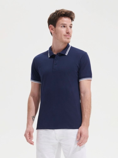 Изображение №5 | Рубашка поло мужская Pasadena Men 200 с контрастной отделкой, черный/зеленый, размер S