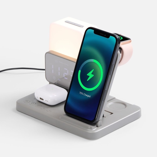 Изображение №1 | Зарядная станция с электронными часами и подсветкой Large Charge ver.3, серая