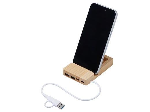 Изображение №3 | USB-хаб «Memo», 2*USB, 2*Type C (натуральный)