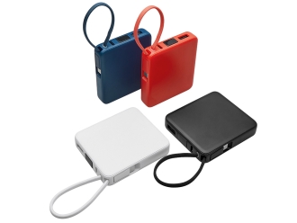 Изображение №7 | Внешний аккумулятор со встроенным кабелем USB-C «Дэнси», 5000 мАч (красный)