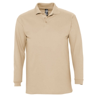 Изображение №1 | Рубашка поло мужская с длинным рукавом Winter II 210 бежевая, размер S