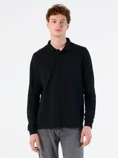 Изображение №4 | Рубашка поло мужская с длинным рукавом Winter II 210 черная, размер S