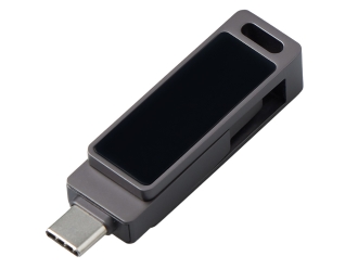 Изображение №3 | USB3.0/ Type-C флешка 2в1 на 64 ГБ «Спинлайт» с подсветкой (темно-серый)