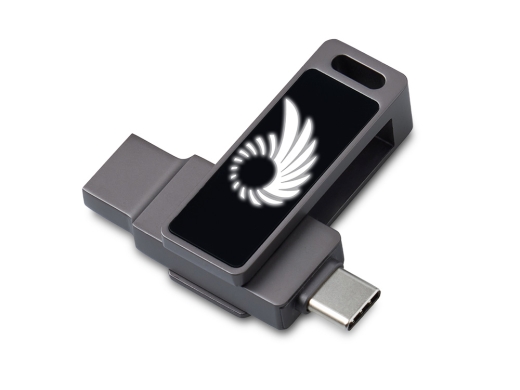 Изображение №1 | USB3.0/ Type-C флешка 2в1 на 64 ГБ «Спинлайт» с подсветкой (темно-серый)