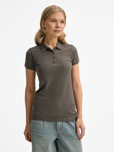 Изображение №4 | Рубашка поло женская Brandy Women темно-серый с белым, размер XS