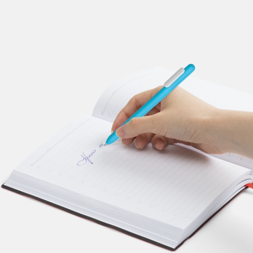 Изображение №4 | Ручка шариковая Swiper Soft Touch, голубая с белым