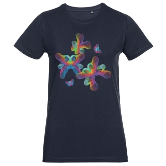 Изображение №1 | Футболка женская Butterflies, темно-синяя, размер S