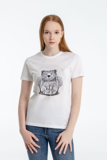 Изображение №1 | Футболка женская Bear, белая, размер S
