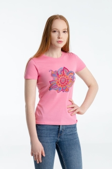 Изображение №5 | Футболка женская «Узор», розовая, размер S