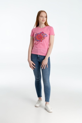 Изображение №4 | Футболка женская «Узор», розовая, размер S