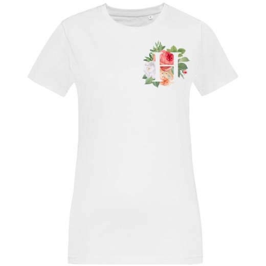 Изображение №2 | Футболка женская «Цветочная азбука: Н», белая, размер S