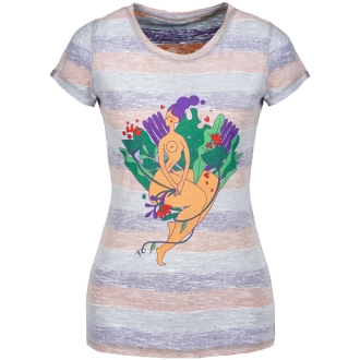 Изображение №1 | Футболка женская «Амазонка» двусторонняя, оранжевый/фиолетовый, размер S