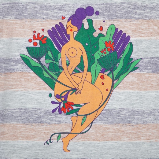 Изображение №5 | Футболка женская «Амазонка» двусторонняя, оранжевый/фиолетовый, размер S