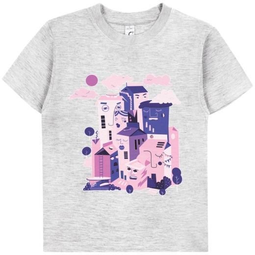 Изображение №1 | Футболка детская «Йогуртбург», светлый меланж, на рост 106-116 см (6 лет)